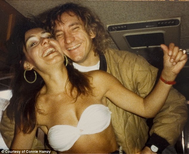 Connie Hamzy partying with Joe Walsh (1988).