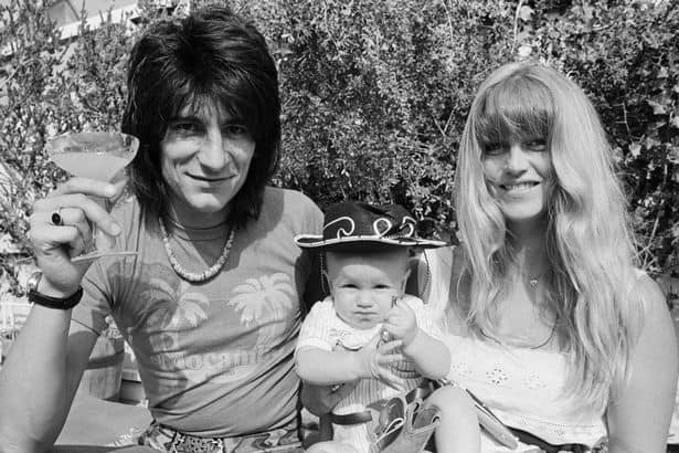 Ronnie Wood and his first wife Krissy Findlay with their first child, Jesse Wood.