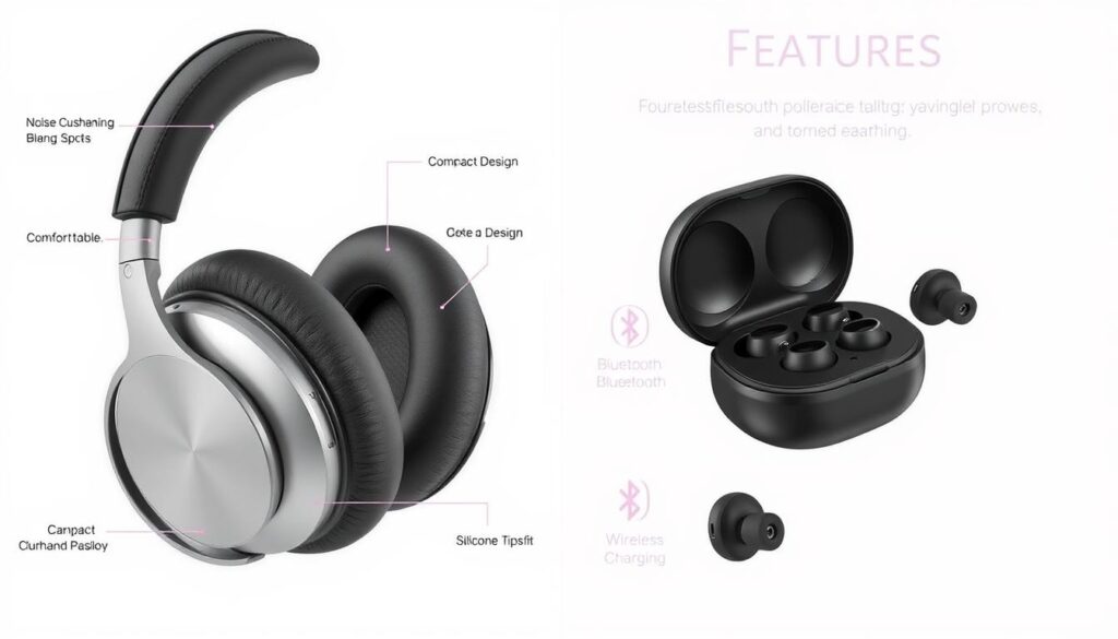 features of headphones and earbuds